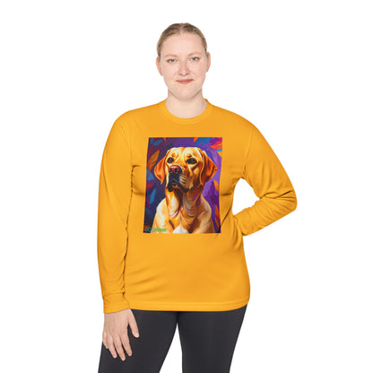 Pup Art Canvas Sport Long Sleeve Tee (Yellow Lab)