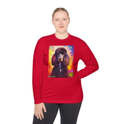 Pup Art Canvas Sport Long Sleeve Tee (Poodle Standard)