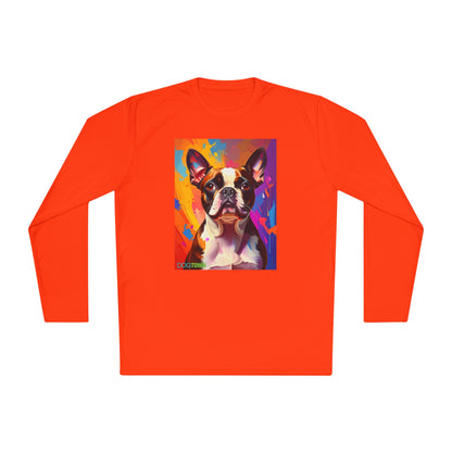 Pup Art Canvas Sport Long Sleeve Tee (Boston Terrier)