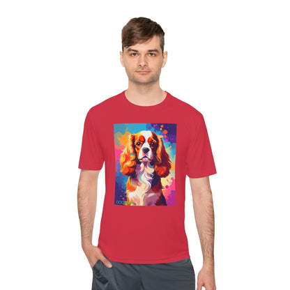 Pup Art Canvas Unisex Moisture Wicking Tee (Cavalier King Charles Spaniel)