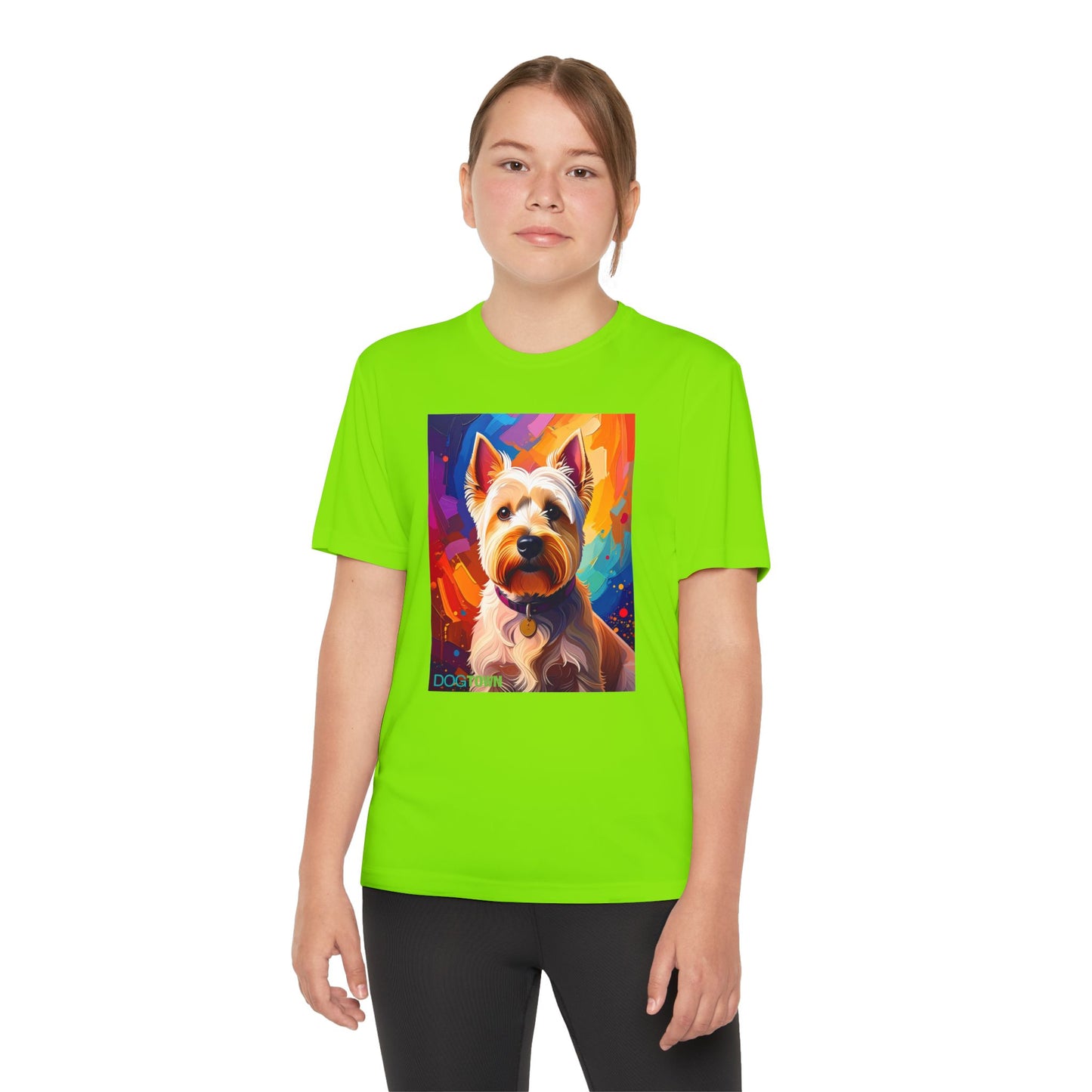Pup Art Canvas - Kid's Sport Short Sleeve Tee (West Highland White Terrier)