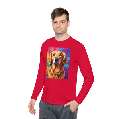Pup Art Canvas Sport Long Sleeve Tee (Golden Retriever)