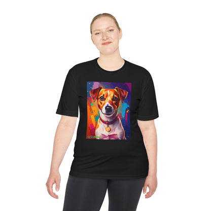 Pup Art Canvas Unisex Moisture Wicking Tee (Jack Russell Terrier)