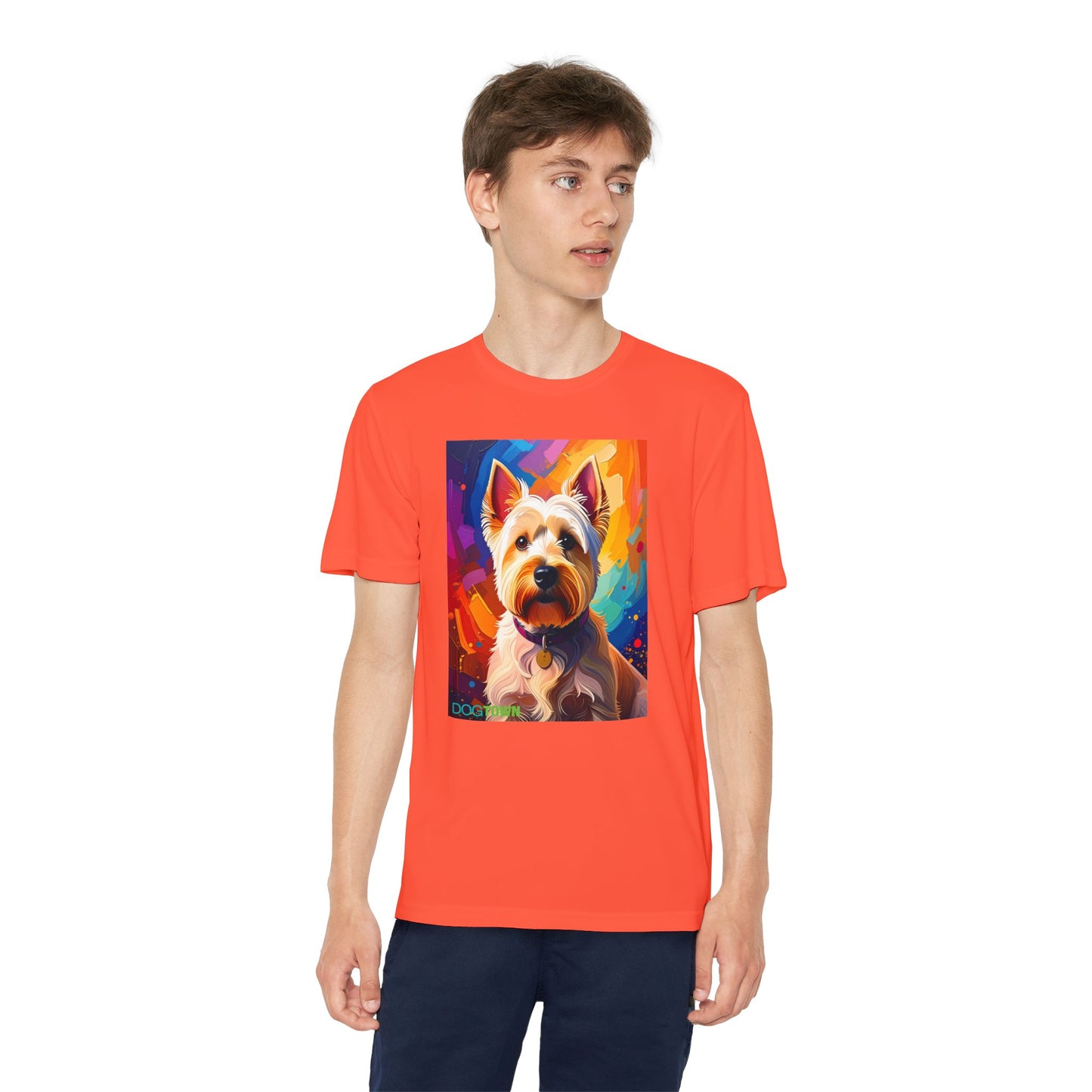 Pup Art Canvas - Kid's Sport Short Sleeve Tee (West Highland White Terrier)