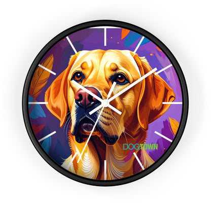 Dog Portrait Wall Clock, Colorful Pet Decor, Unique Gift for Dog Lovers, Home Office Wall Art, Labrador Retriever Clock