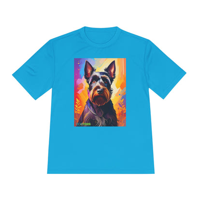 Pup Art Canvas Unisex Moisture Wicking Tee (Scottish Terrier)