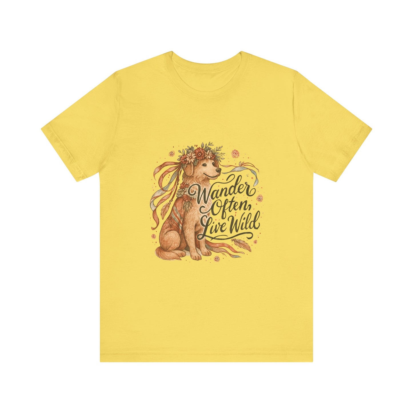 Dogtown Boho Revival Unisex Jersey Short Sleeve Tee (Golden Retriever)