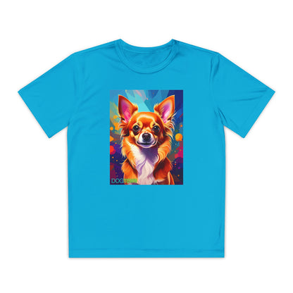 Pup Art Canvas - Kid's Sport Short Sleeve Tee (Chihuauha)
