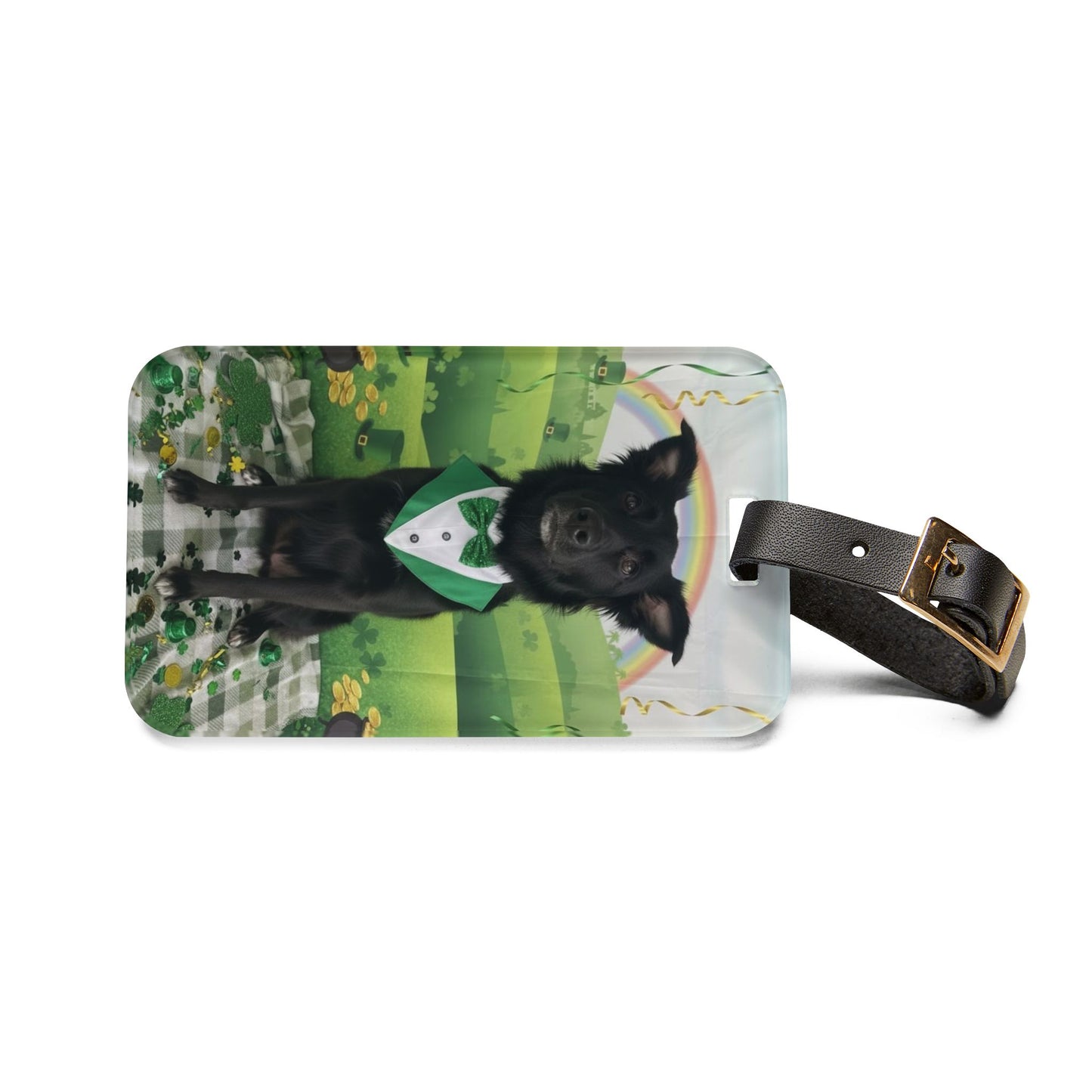 Luna - St. Patrick's Day Dog Luggage Tag