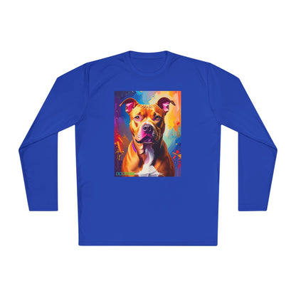 Pup Art Canvas Sport Long Sleeve Tee (Pit Bull)