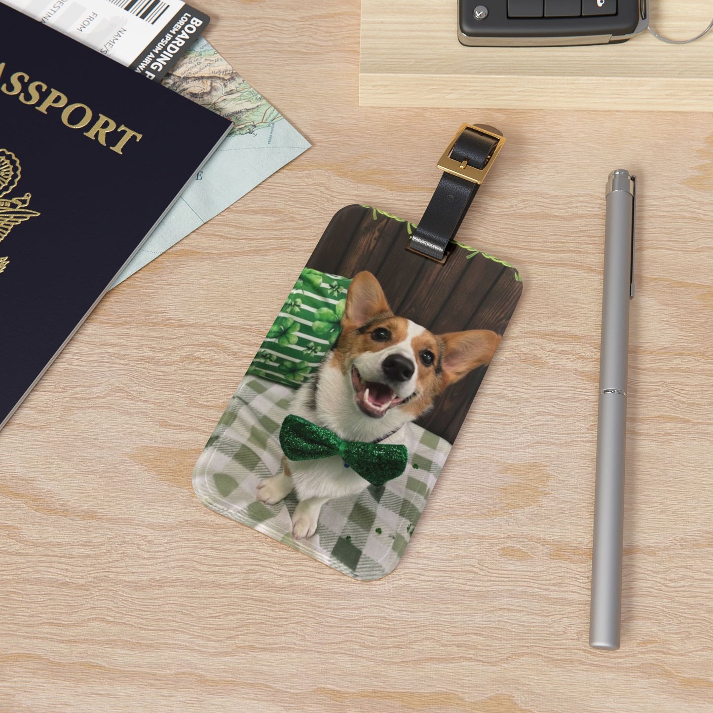 Sam - St. Patrick's Day Dog Luggage Tag