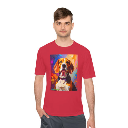 Pup Art Canvas Unisex Moisture Wicking Tee (Beagle)