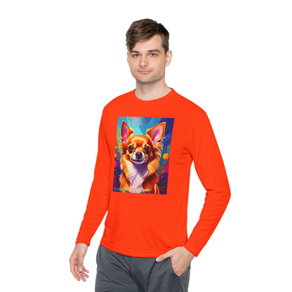 Pup Art Canvas Sport Long Sleeve Tee (Chihuahua)