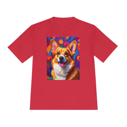 Pup Art Canvas Unisex Moisture Wicking Tee (Corgi)