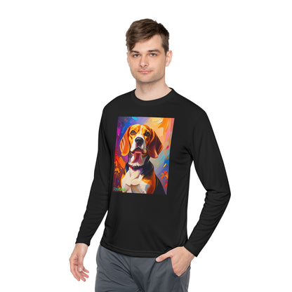 Pup Art Canvas Sport Long Sleeve Tee (Beagle)
