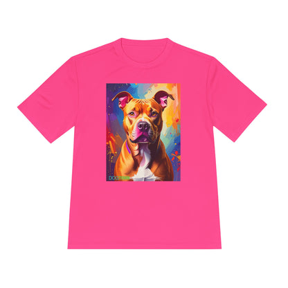 Pup Art Canvas Unisex Moisture Wicking Tee (Pit Bull)