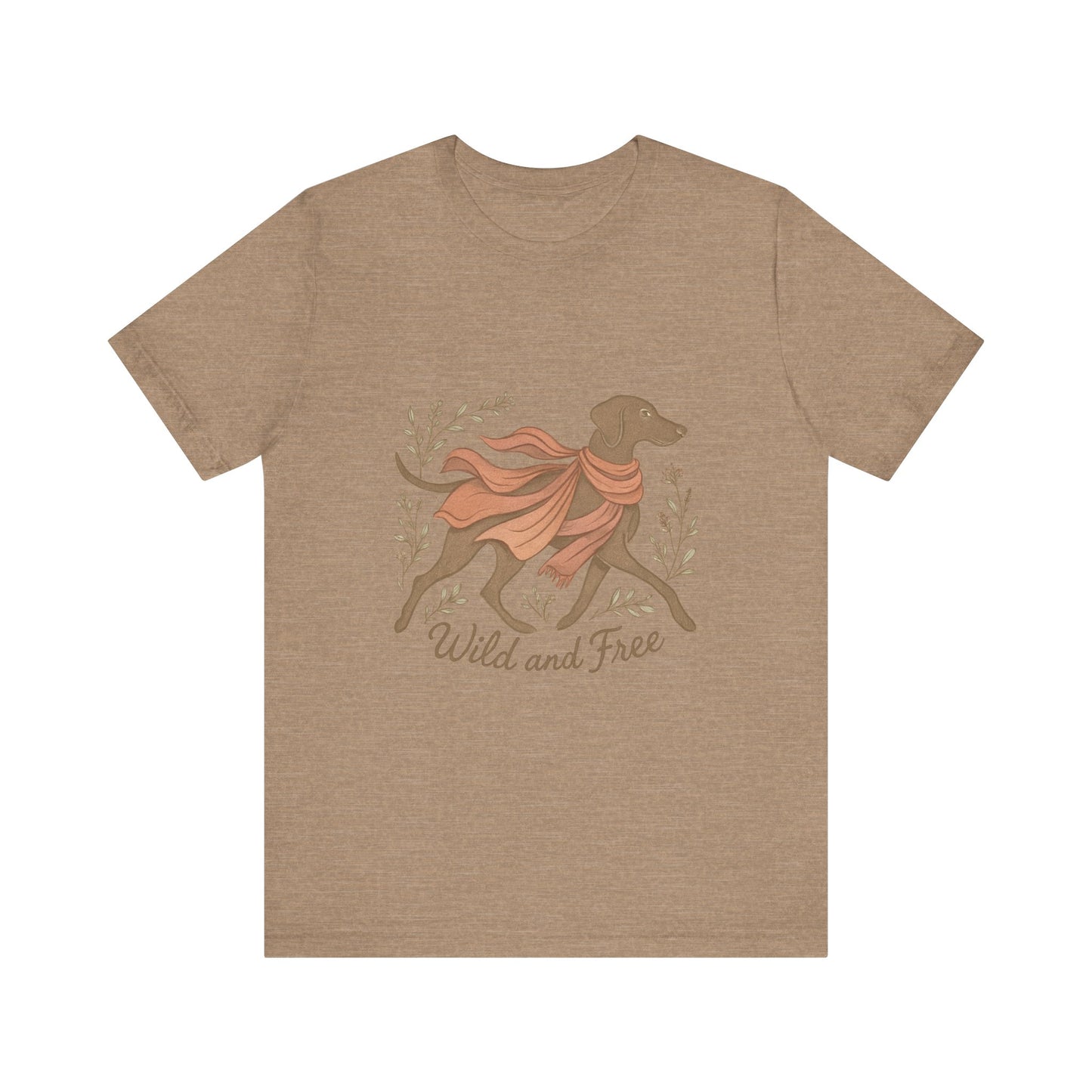 Dogtown Boho Revival "Wild and Free" Unisex Jersey Short Sleeve Tee (Weimaraner)