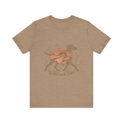 Dogtown Boho Revival "Wild and Free" Unisex Jersey Short Sleeve Tee (Weimaraner)