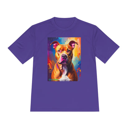 Pup Art Canvas Unisex Moisture Wicking Tee (Pit Bull)