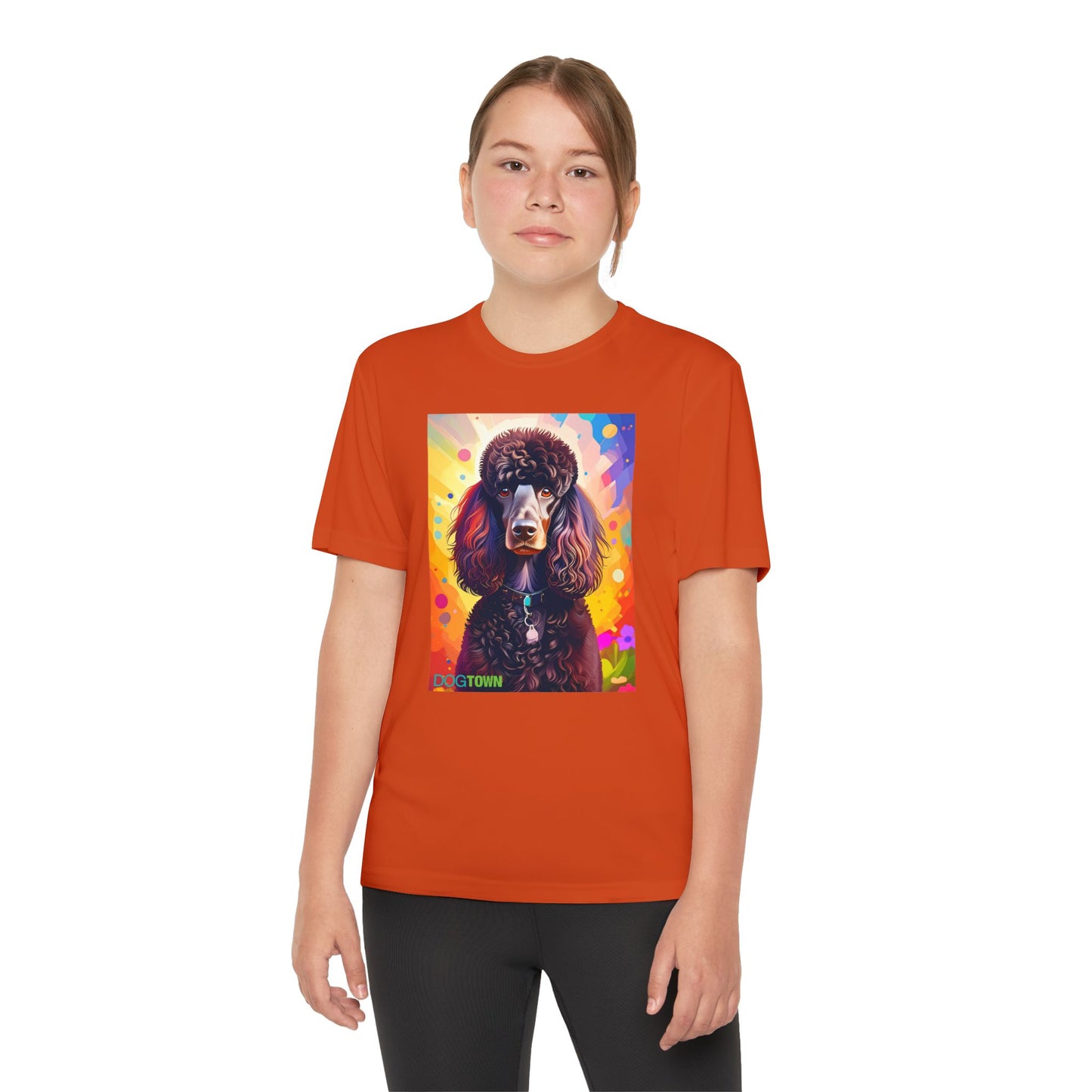 Pup Art Canvas - Kid's Sport Short Sleeve Tee (Standard Poodle)