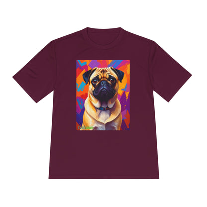 Pup Art Canvas Unisex Moisture Wicking Tee (Pug)