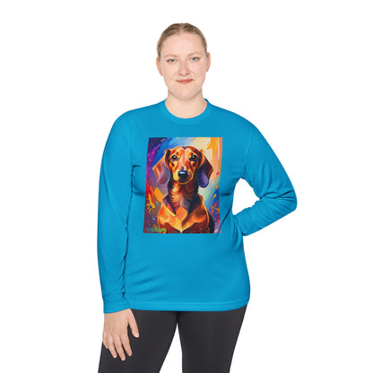 Pup Art Canvas Sport Long Sleeve Tee (Dachshund)