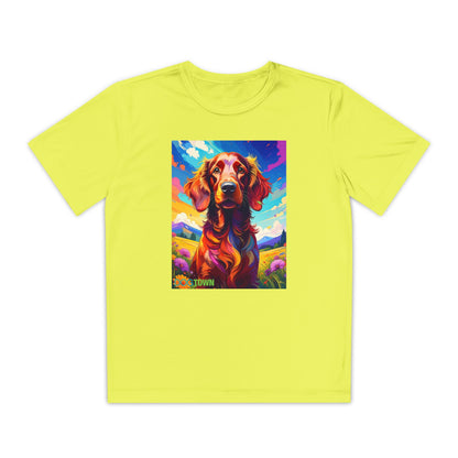 Pup Art Canvas - Kid's Sport Short Sleeve Tee (Irish Setter)