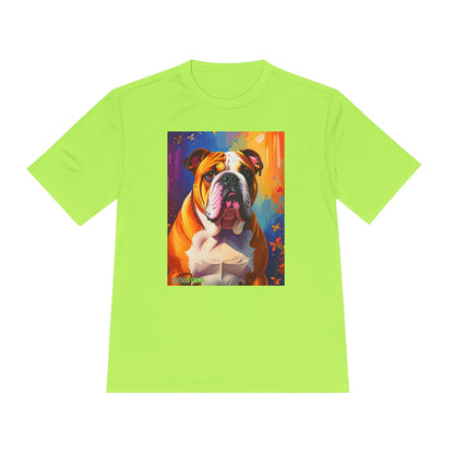 Pup Art Canvas Unisex Moisture Wicking Tee (English Bulldog)