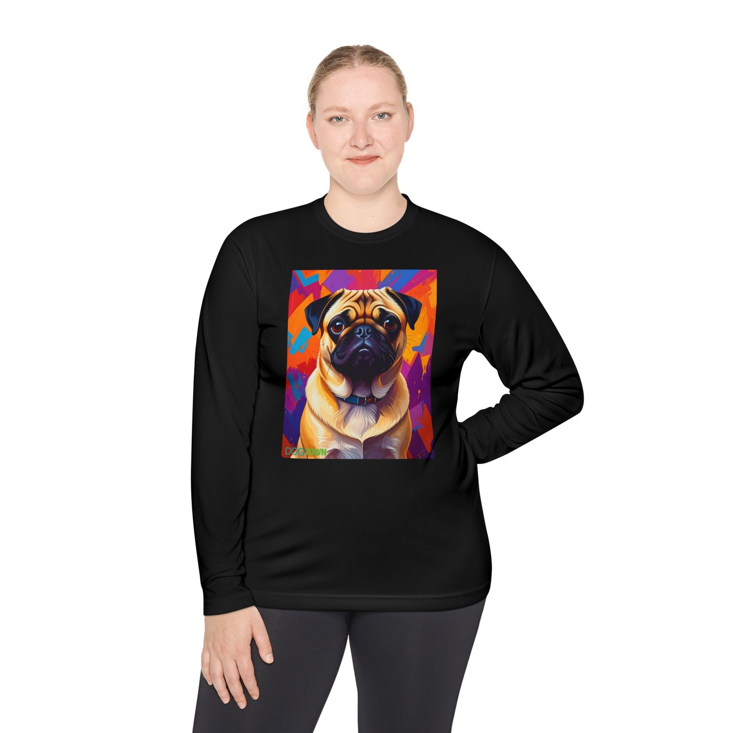 Pup Art Canvas Sport Long Sleeve Tee (Pug)