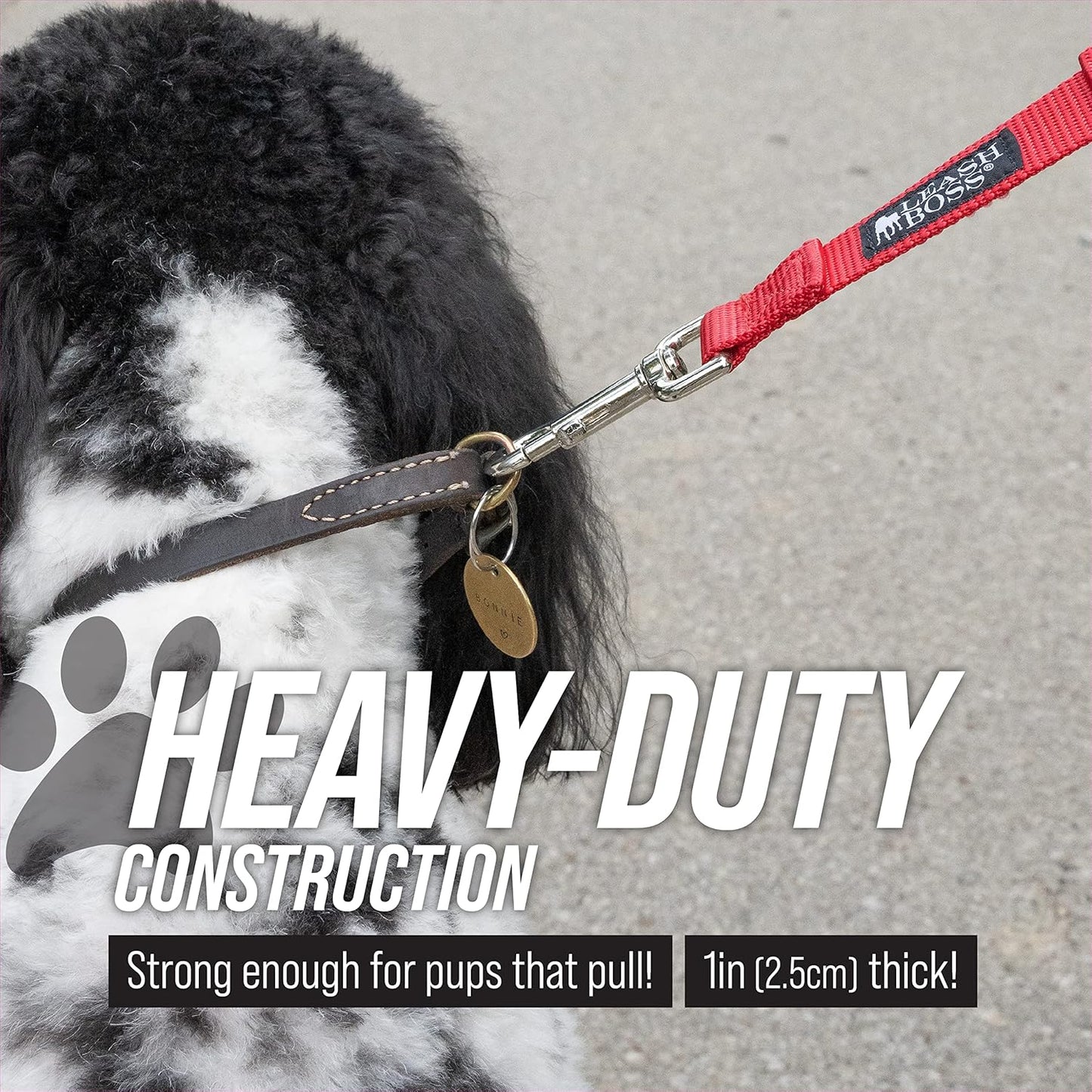 Short Dog Leash with Traffic Handle for Large Dogs