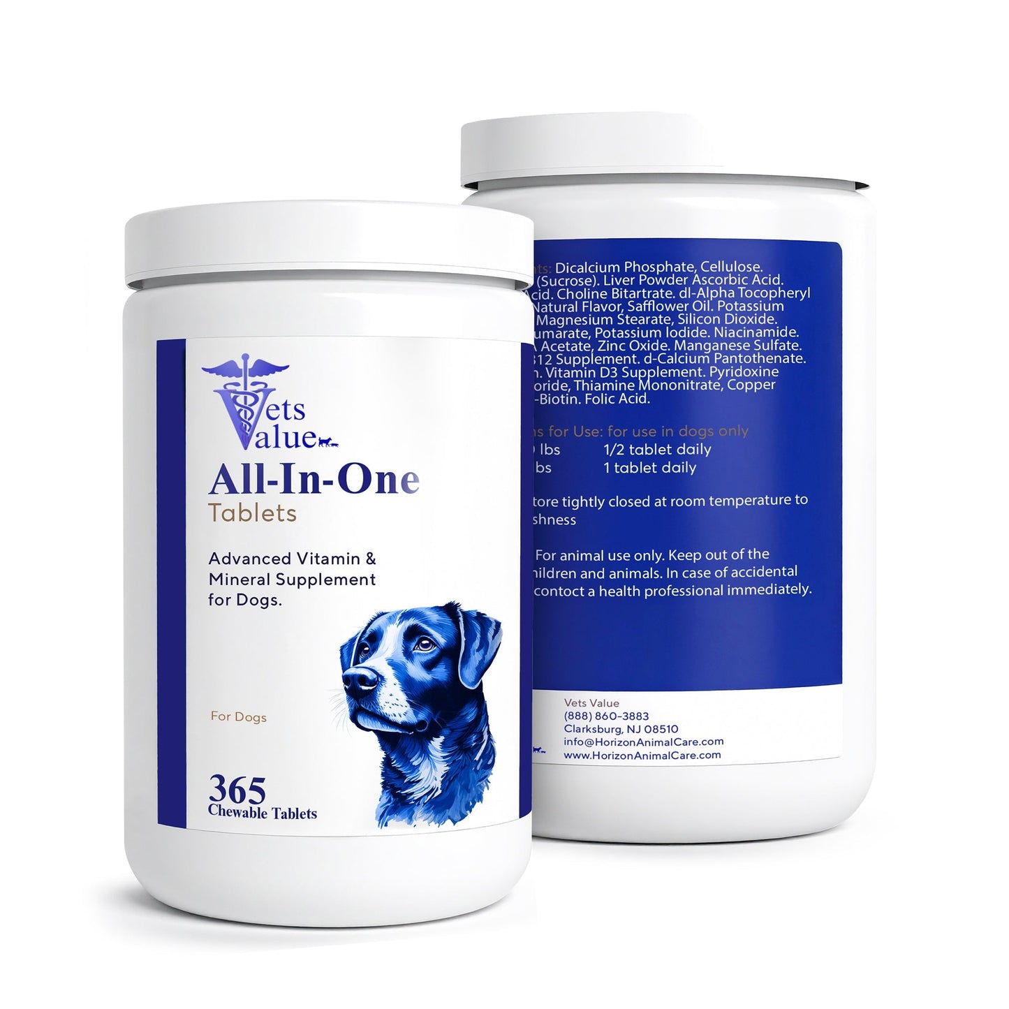 Vets Value All-in-One Dog Vitamins – 365 Chewable Tablets – Advanced Multivitamin & Mineral Supplement for Dogs – Supports Joints, Immunity, Skin & Coat – Daily Wellness for All Breeds