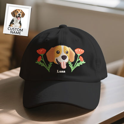 Personalized Pet Name Baseball Cap – Embroidered-Style Printed Design Custom Hat for Pet Lovers