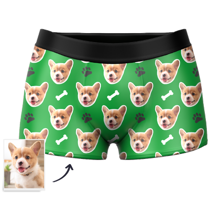 Custom Dog Face Boxers Personalized Men's Underwear with Preview