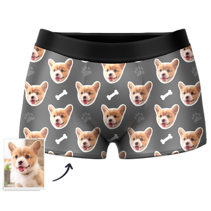 Custom Dog Face Boxers Personalized Men's Underwear with Preview