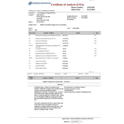 PRE-ORDER Holistic Total Body Support – Multivitamin & Glandular Support for Dogs and Cats