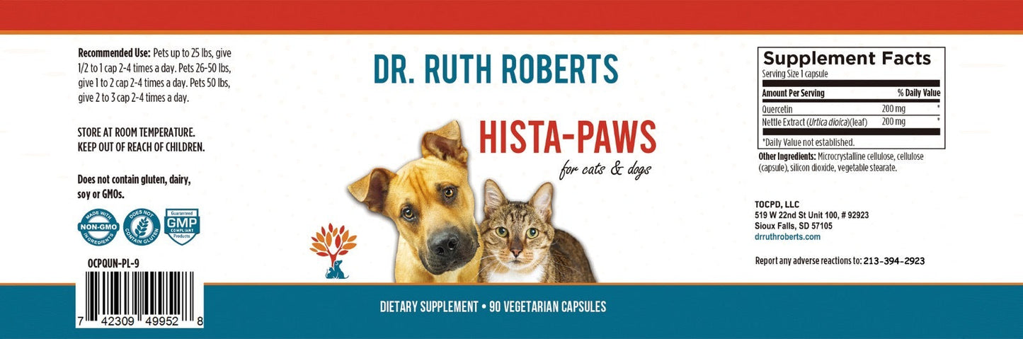 Hista Paws – with Quercetin for Dogs and Cats