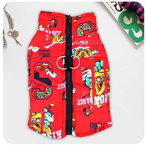 Fashion Big Dog Waterproof Jacket Autumn Winter Pet Coat with Traction