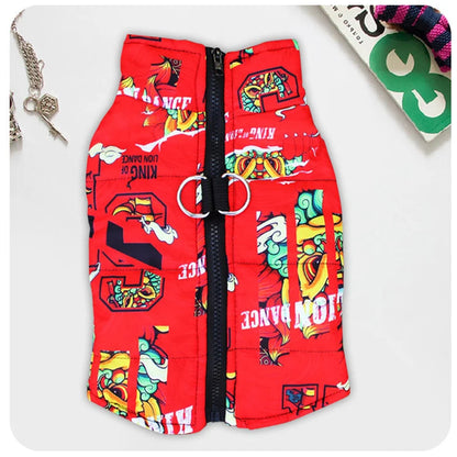 Fashion Big Dog Waterproof Jacket Autumn Winter Pet Coat with Traction