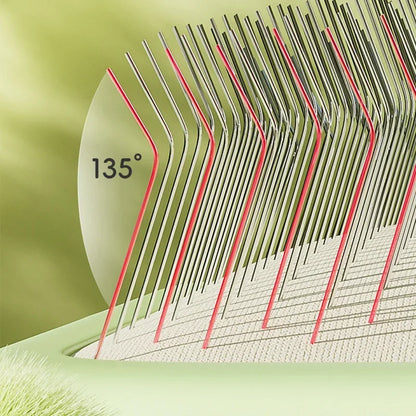 Professional Pet Grooming Brush Dual Tone Handle Dense with Metal Teeth