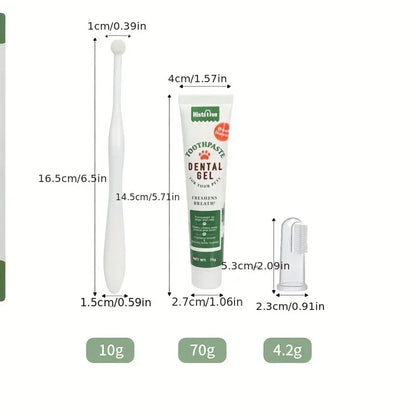 Pet Toothpaste Kit - Dental Care Set for Dogs & Cats, Teeth Cleaning