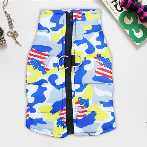 Fashion Big Dog Waterproof Jacket Autumn Winter Pet Coat with Traction