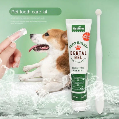Pet Toothpaste Kit - Dental Care Set for Dogs & Cats, Teeth Cleaning
