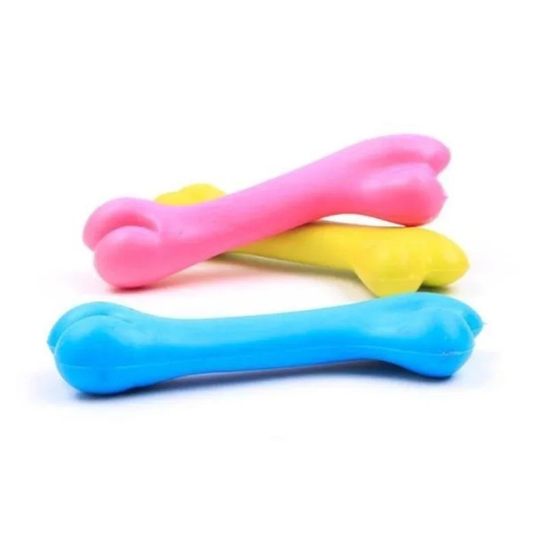 Pet Dog Puppy Cat Rubber Dental Teeth Chew Bone Play Training Fetch
