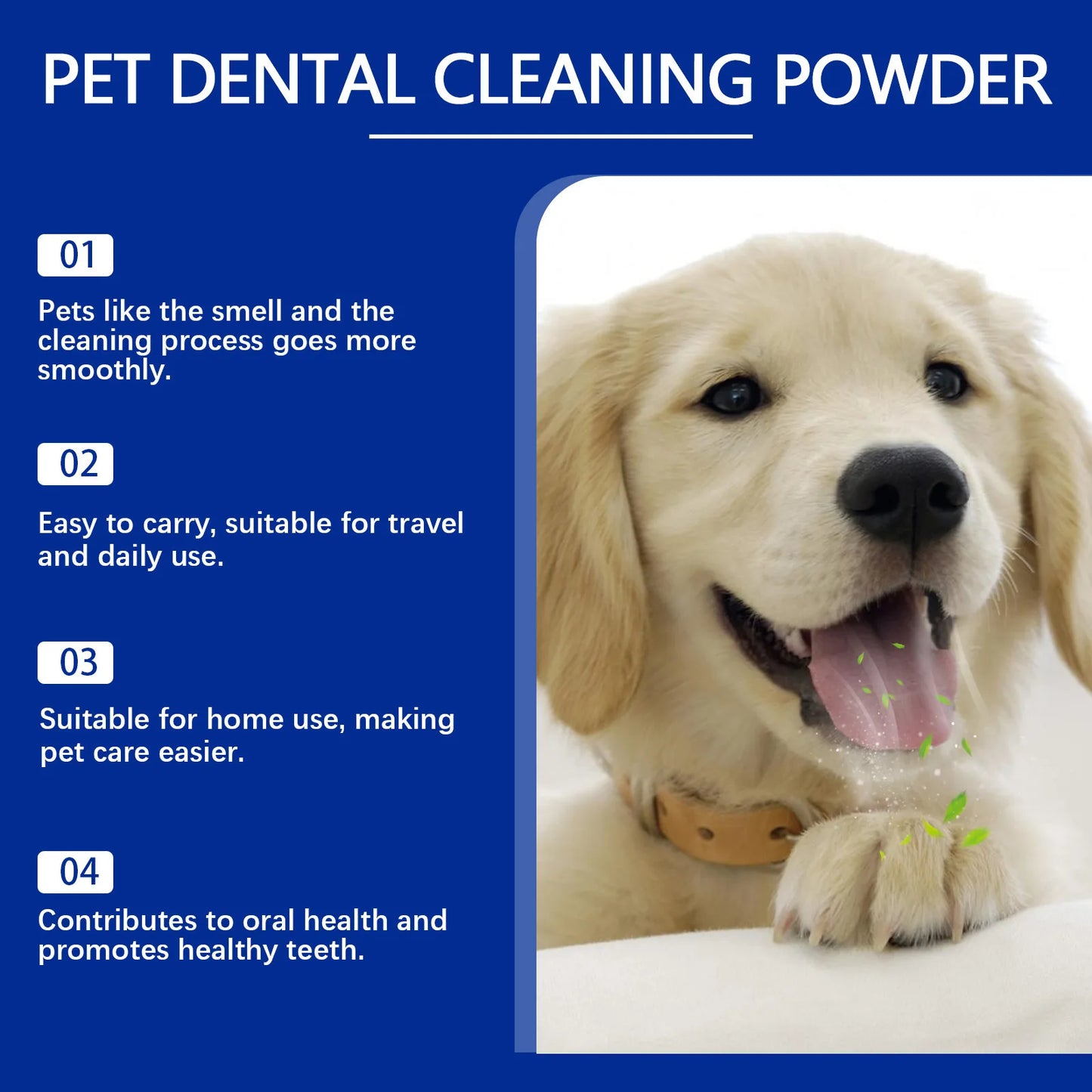 Pet Tooth Cleaning Powder Teeth Stain Remover Eliminates Bad Breath
