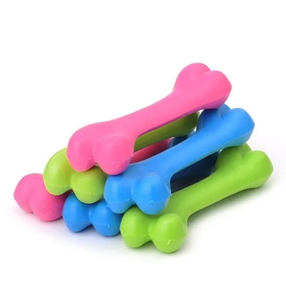 Pet Dog Puppy Cat Rubber Dental Teeth Chew Bone Play Training Fetch