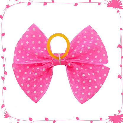 Dogs Hair Bows With Dots 40 Pieces