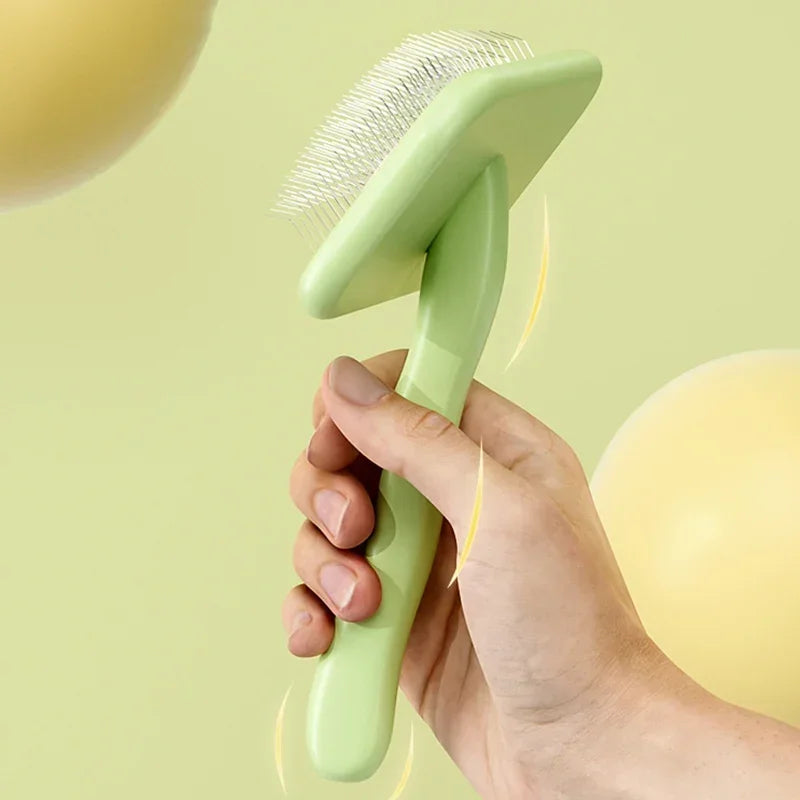 Professional Pet Grooming Brush Dual Tone Handle Dense with Metal Teeth