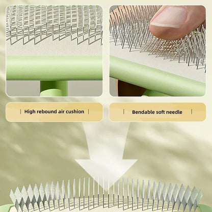 Professional Pet Grooming Brush Dual Tone Handle Dense with Metal Teeth
