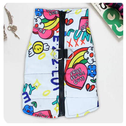 Fashion Big Dog Waterproof Jacket Autumn Winter Pet Coat with Traction