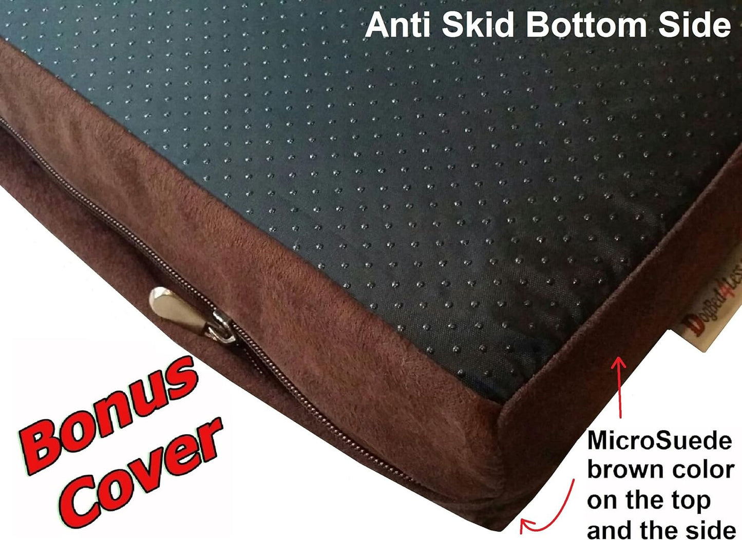 Waterproof Orthopedic Gel Memory Foam Pet Dog Bed (Microsuede Espresso, 55"X47"X4")